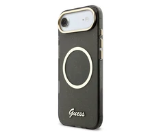 Guess IML Glitter Script Strap MagSafe dėklas skirtas iPhone Air Juodas