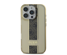 Guess IML Middle 4G Stripe Apple iPhone 16 Pro Max dėklas telefonui rudos spalvos