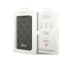 Dėklas Guess GUBKP14XHG4SHK iPhone 14 Pro Max 6,7" juoda/juodas book 4G Vintage Gold Logo