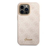 Dėklas Guess PC/TPU 4G Metal Camera Outline Case skirtas iPhone 14 Pro, rožinis