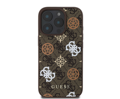 Guess PU 4G Peony MagSafe Apple iPhone 16 Pro dėklas telefonui rudos spalvos