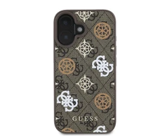 Guess PU 4G Peony MagSafe Apple iPhone 16 dėklas telefonui rudos spalvos