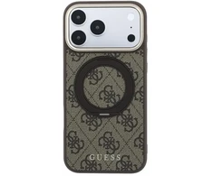 Dėklas Guess PU 4G Ring Stand MagSafe Case for iPhone 18 Pro Max Brown