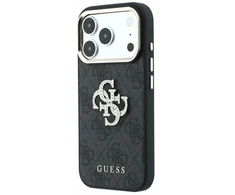 Dėklas Guess PU 4G Strass Metal Logo Case for iPhone 18 Pro Juodas