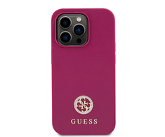 Dėklas GUESS GUHCP15XPS4DGPPP IPHONE 15 PRO MAX 6.7 "Rožinis/Rožinis HARDCASE STRASS METAL LOGO