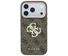 Dėklas Guess PU 4G Strass Metal Logo Case for iPhone 18 Pro Brown
