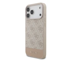Guess PU 4G Stripe dėklas skirtas Apple iPhone 17 Pro Max Rožinė