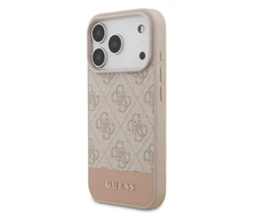 Guess PU 4G Stripe dėklas skirtas Apple iPhone 17 Pro Rožinė
