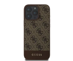 Guess 4G Bottom Stripe - dėklas skirtas Apple iPhone 16 Pro ruda