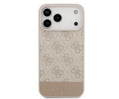Guess PU 4G Stripe dėklas skirtas Apple iPhone 17 Pro Max Rožinė