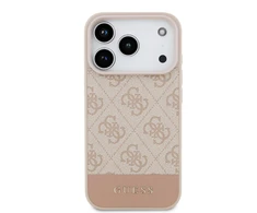 Guess PU 4G Stripe dėklas skirtas Apple iPhone 17 Pro Rožinė