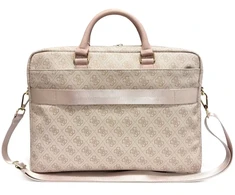 Guess PU 4G Stripe Metal Logo kompiuterio krepšys 16" rožinis
