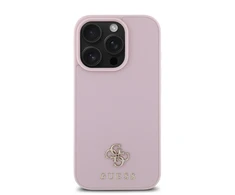 Guess PU Grained 4G Small Metal Logo MagSafe Apple iPhone 16 Pro Max dėklas telefonui rožinės spalvos