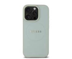 Guess PU Grained Classic Logo MagSafe dėklas skirtas Apple iPhone 16 Pro žalios spalvos