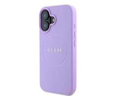 Guess PU Grained Classic Logo MagSafe Apple iPhone 16 dėklas telefonui violetinės spalvos