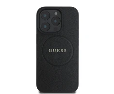 Guess PU Grained Classic Logo MagSafe Apple iPhone 16 Pro dėklas telefonui juodos spalvos