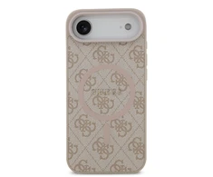 Guess PU Leather 4G Colored Ring MagSafe dėklas skirtas Apple iPhone Air Rožinė
