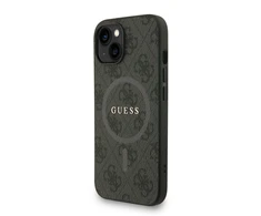 Guess PU Leather 4G Colored Ring Strap MagSafe dėklas skirtas Apple iPhone 14 juodos spalvos