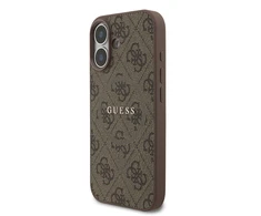 GUESS dėklas, skirtas IPHONE 17, suderinamas su „MagSafe GUHMP17SG4GFRW“ (PU 4G Ring Classic Logo), rudas