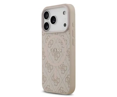 Guess PU Leather 4G Colored Ring MagSafe dėklas skirtas Apple iPhone 17 Pro Rožinė