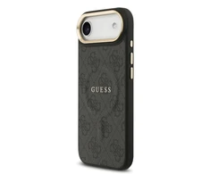 Guess PU Leather 4G Gold Frame MagSafe dėklas skirtas Apple iPhone 17 Air juodos spalvos