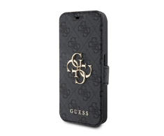 Guess 4G Metal Logo Apple iPhone 15 Pro - dėklas telefonui pilkos spalvos