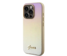 GUESS GUHCP15XPSAIRD IPHONE 15 PRO MAX 6.7" ZLOTY/AUKSINIS KIETAS DĖKLAS SAFFIANO IRIDESCENT SCRIPT
