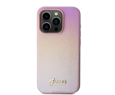 Dėklas GUESS GUHCP15XPSIS IPHONE 15 PRO MAX 6.7 "Rožinis/Rožinis HARDCASE SAFFIANO IRIDESCENT SCRIPT