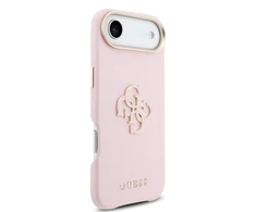 Guess PU Resin Logo dėklas skirtas Apple iPhone Air Rožinė