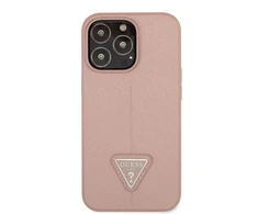 Dėklas GUESS GUHCP13LPSATLP IPHONE 13 PRO / 13 6.1 "Rožinis / Rožinis HARDCASE SAFFIANOTRIANGLE LOGO