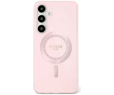 Guess Rhinestones Printed Classic Logo MagSafe - dėklas skirtas Samsung Galaxy S25 Ultra pink