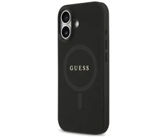Guess Saffiano Classic Logo MagSafe dėklas Apple iPhone 17 juodos spalvos
