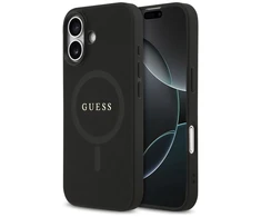 Guess Saffiano Classic Logo MagSafe dėklas skirtas Apple iPhone 17 juodos spalvos