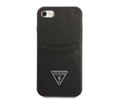 Guess GUHCI8PSATPK Apple iPhone 7/8 SE 2020 /SE 2022 kietas dėklas juodos spalvos kietas dėklas Saffiano Triangle Logo