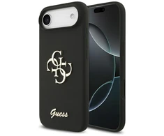 Dėklas Guess Silicone Big 4G Script case for iPhone Air - juodas