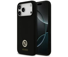 Dėklas Guess Silicone Logo Strass 4G MagSafe Case for iPhone 17 Pro Max - Juodas