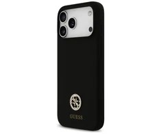 „Guess“ silikoninis „Logo Strass 4G MagSafe“ dėklas, skirtas „iPhone 17 Pro Max“ - Juodas