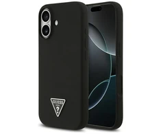 Guess Silicone Triangle Logo MagSafe - dėklas skirtas Apple iPhone 17 juodos spalvos