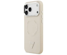 Dėklas Guess Triangle Logo MagSafe Case for iPhone 17 Pro - rusvai gelsvas