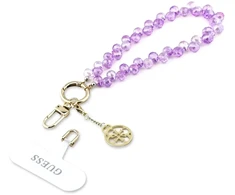 Dėklas Guess universalus riešo dirželis su kristalais 4G Charm violetinis