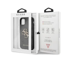 Dėklas GUHCN614GMGGR Guess PU 4G Metal Logo Case for iPhone 11 Pilkas
