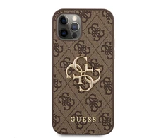 Guess "GUHCP12M4GMGBR PU 4G metalinis logotipo dėklas iPhone 12/12 Pro" rudas