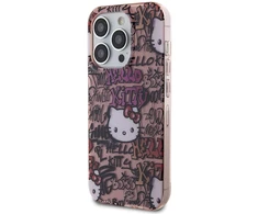 Apple iPhone 13 Pro Hello Kitty dėklas IML Tags Graffiti (HKHCP13LHDGPTP) rožinės spalvos
