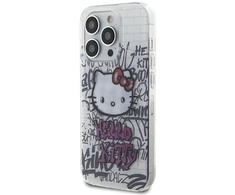 Apple iPhone 13 Pro Max Hello Kitty dėklas IML Kitty On Bricks Graffiti (HKHCP13XHDGPHT) baltos spalvos