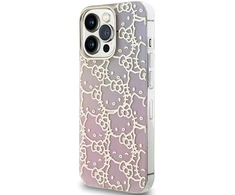 Apple iPhone 14 Pro Hello Kitty dėklas IML Gradient Electrop Crowded Kitty Head (HKHCP14LHCHPEP) rožinės spalvos