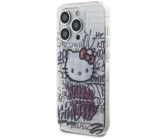 Apple iPhone 14 Pro Hello Kitty dėklas IML Kitty On Bricks Graffiti (HKHCP14LHDGPHT) baltos spalvos