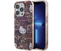 Apple iPhone 14 Pro Max Hello Kitty dėklas IML Tags Graffiti (HKHCP14XHDGPTP) rožinės spalvos