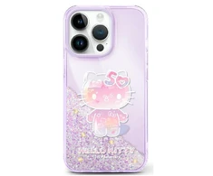 Hello Kitty HKHCP16SL50PPU Apple iPhone 16 6.1" dėklas telefonui violetinės spalvos Liquid Glitter 50TH Anniversary Party