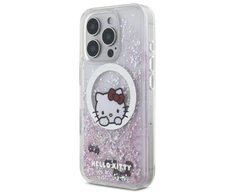 Hello Kitty HKHMP16LLSWKH Apple iPhone 16 Pro 6.3" dėklas telefonui baltos spalvos Liquid Glitter Sweet Kitty Bows MagSafe