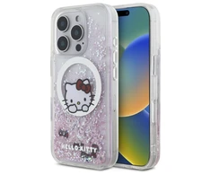Hello Kitty HKHMP16LLSWKH Apple iPhone 16 Pro 6.3" dėklas telefonui baltos spalvos Liquid Glitter Sweet Kitty Bows MagSafe
